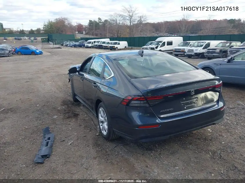 1HGCY1F21SA017618 2025 Honda Accord Lx