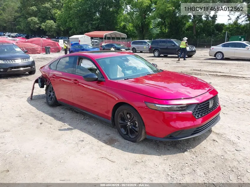 2025 Honda Accord Se VIN: 1HGCY1F46SA012562 Lot: 45339229