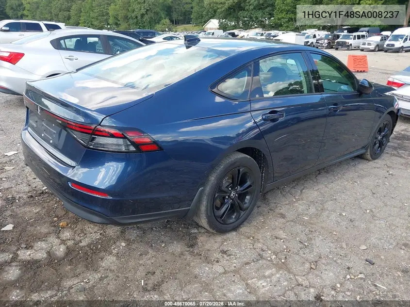 2025 Honda Accord Se VIN: 1HGCY1F48SA008237 Lot: 45670065
