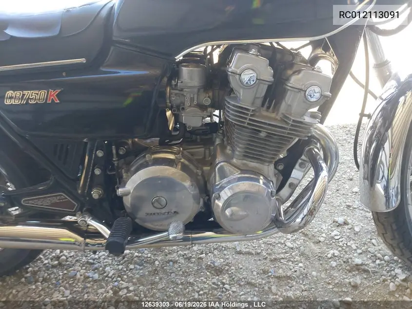 1980 Honda Cb750 VIN: RC012113091 Lot: 12639303