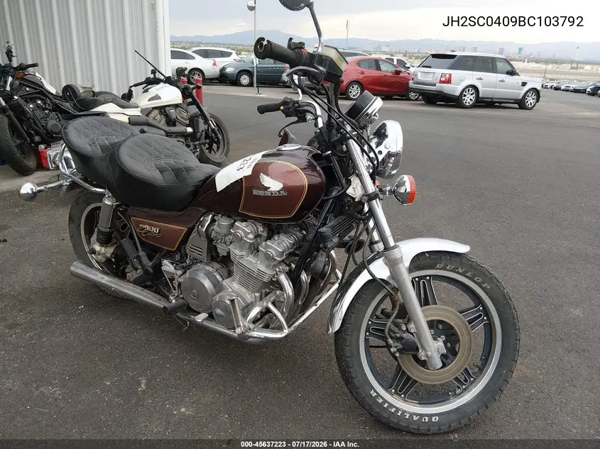 1981 Honda Cb900 C VIN: JH2SC0409BC103792 Lot: 45637223