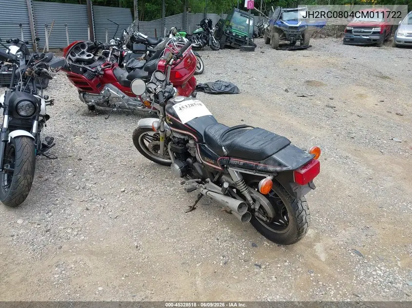 1982 Honda Cb650 Sc VIN: JH2RC0804CM011722 Lot: 45328518