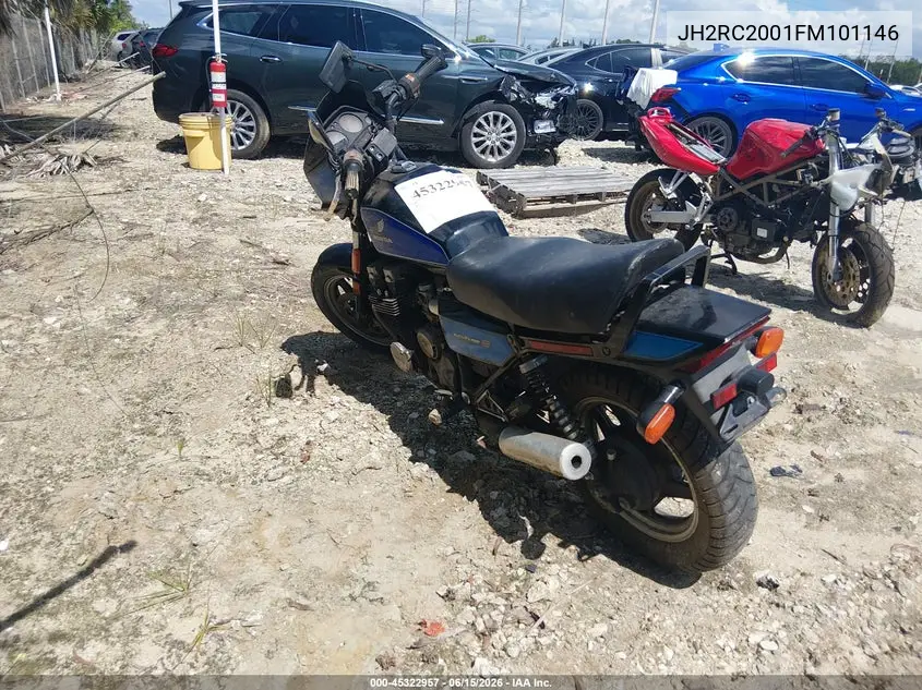 1985 Honda Cb700 Sc VIN: JH2RC2001FM101146 Lot: 45322957
