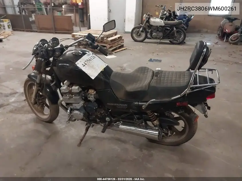 1998 Honda Cb750 VIN: JH2RC3806WM600261 Lot: 44756126