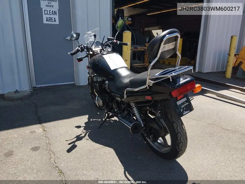 1998 Honda Cb750 VIN: JH2RC3803WM600217 Lot: 45349651