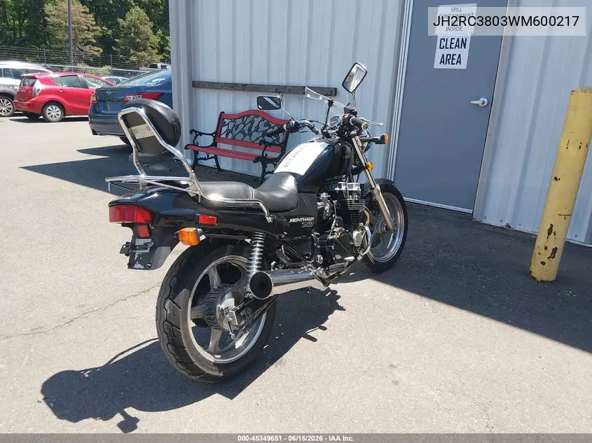 1998 Honda Cb750 VIN: JH2RC3803WM600217 Lot: 45349651