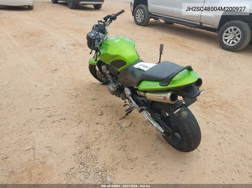 2004 Honda Cb900 F VIN: JH2SC48004M200927 Lot: 45154863
