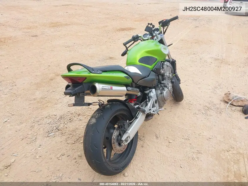2004 Honda Cb900 F VIN: JH2SC48004M200927 Lot: 45154863