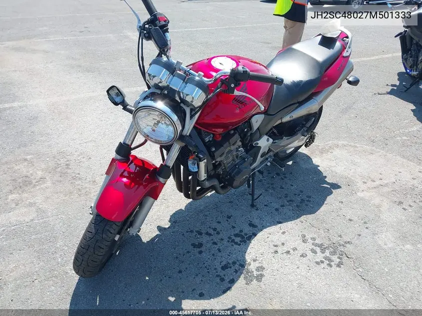 2007 Honda Cb900 F VIN: JH2SC48027M501333 Lot: 45617705