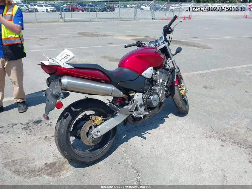 2007 Honda Cb900 F VIN: JH2SC48027M501333 Lot: 45617705