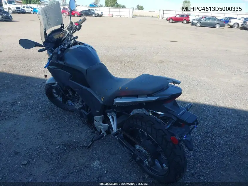 2013 Honda Cb500 X VIN: MLHPC4613D5000335 Lot: 45240496