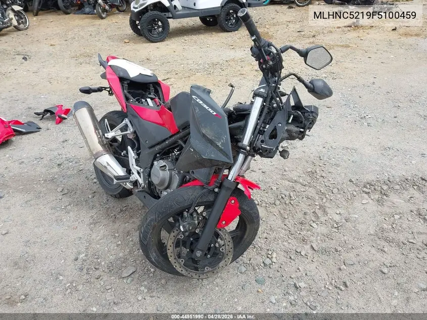 2015 Honda Cb300 F VIN: MLHNC5219F5100459 Lot: 44951990