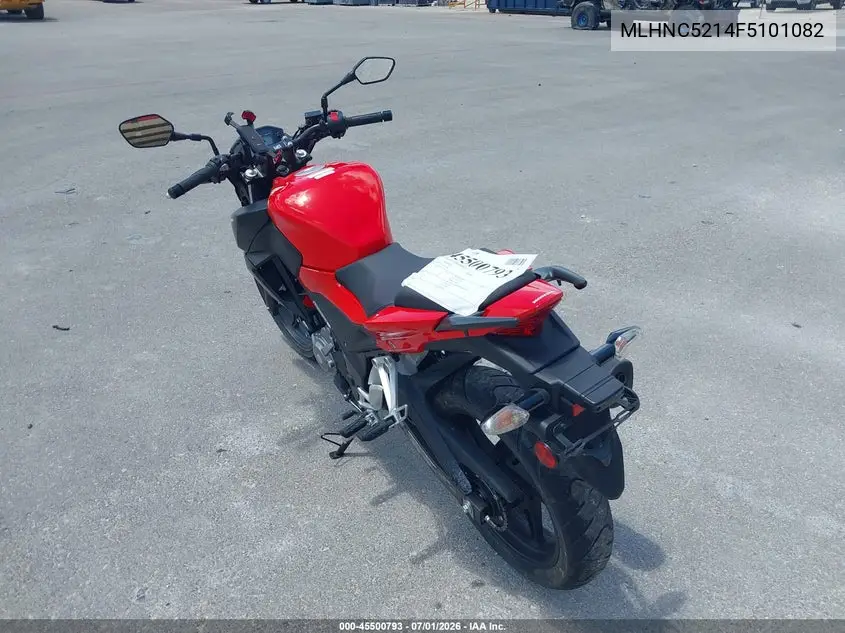 2015 Honda Cb300 F VIN: MLHNC5214F5101082 Lot: 45500793