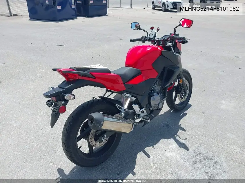 2015 Honda Cb300 F VIN: MLHNC5214F5101082 Lot: 45500793