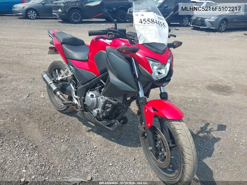 2015 Honda Cb300 F VIN: MLHNC5216F5102217 Lot: 45584455