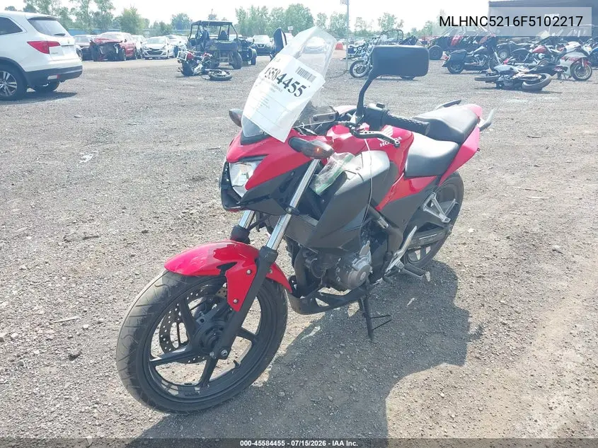 2015 Honda Cb300 F VIN: MLHNC5216F5102217 Lot: 45584455