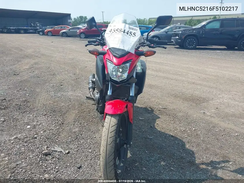 2015 Honda Cb300 F VIN: MLHNC5216F5102217 Lot: 45584455