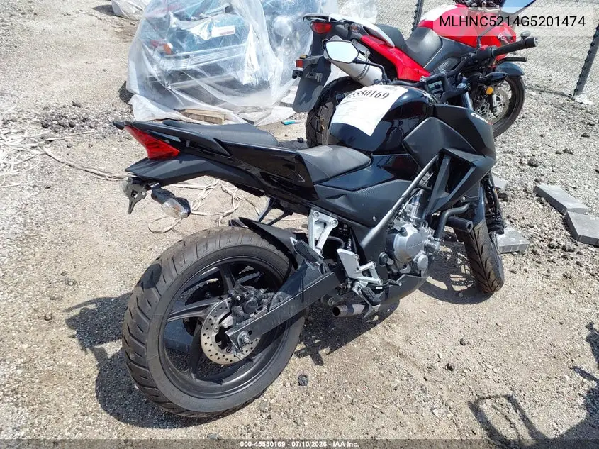 2016 Honda Cb300 F VIN: MLHNC5214G5201474 Lot: 45550169