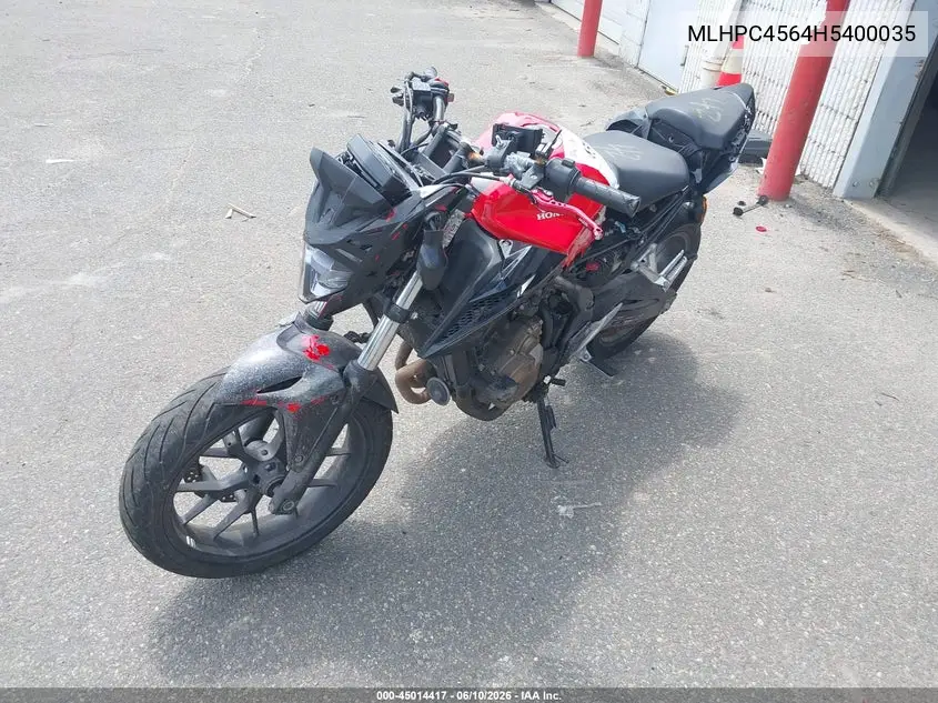 2017 Honda Cb500 F VIN: MLHPC4564H5400035 Lot: 45014417