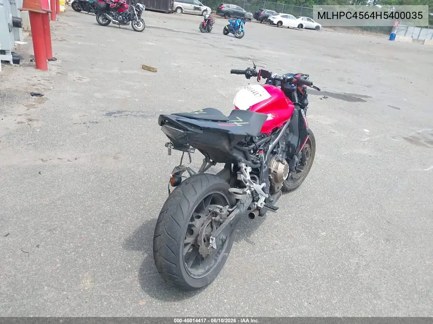 2017 Honda Cb500 F VIN: MLHPC4564H5400035 Lot: 45014417