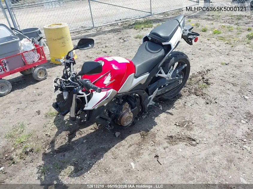 2019 Honda Cb500 Fa VIN: MLHPC6365K5000121 Lot: 12613210