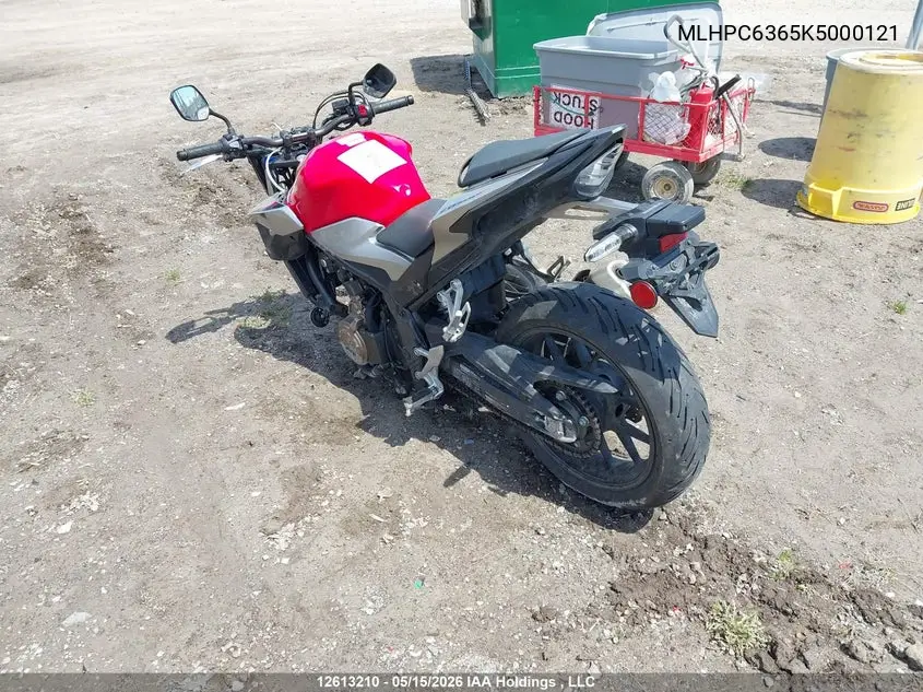 2019 Honda Cb500 Fa VIN: MLHPC6365K5000121 Lot: 12613210