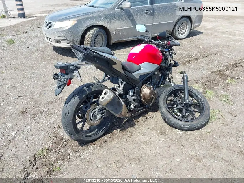 2019 Honda Cb500 Fa VIN: MLHPC6365K5000121 Lot: 12613210