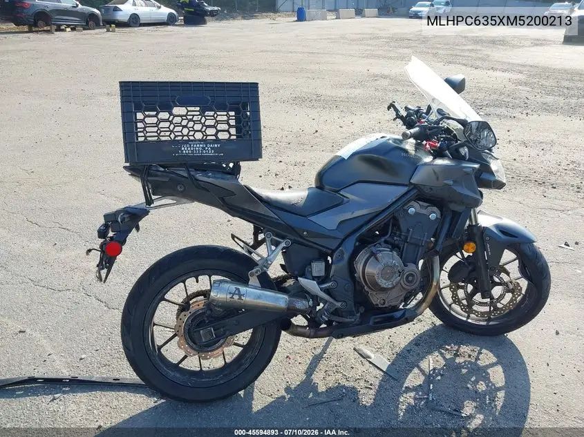 2021 Honda Cb500 Fa VIN: MLHPC635XM5200213 Lot: 45594893