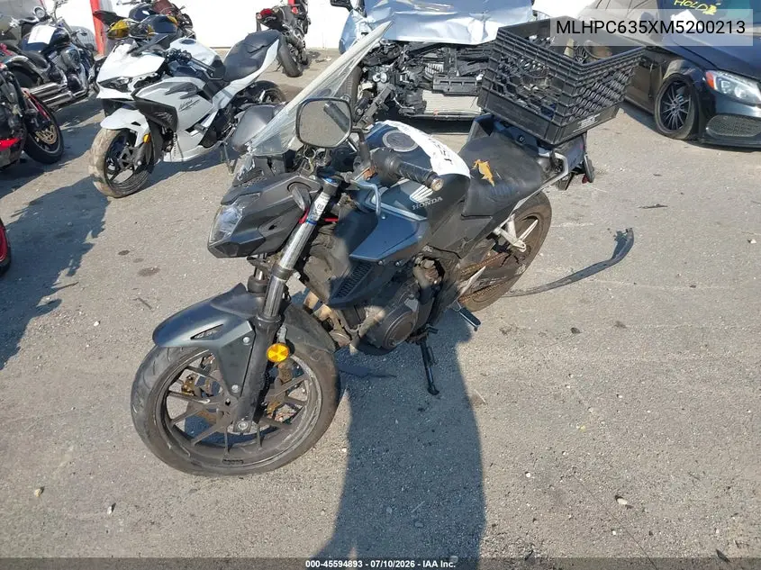 2021 Honda Cb500 Fa VIN: MLHPC635XM5200213 Lot: 45594893