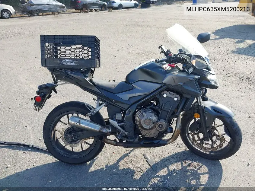 2021 Honda Cb500 Fa VIN: MLHPC635XM5200213 Lot: 45594893