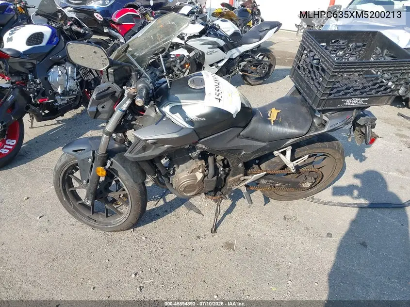 2021 Honda Cb500 Fa VIN: MLHPC635XM5200213 Lot: 45594893