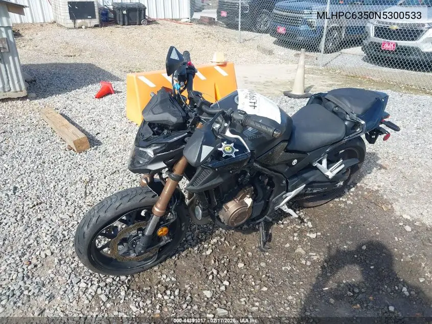 2022 Honda Cb500 Fa VIN: MLHPC6350N5300533 Lot: 44391017