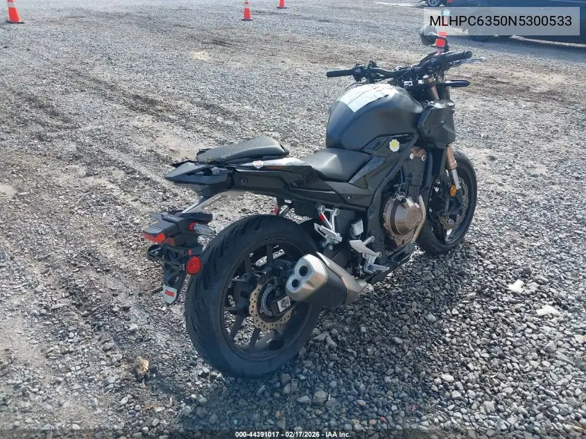 2022 Honda Cb500 Fa VIN: MLHPC6350N5300533 Lot: 44391017