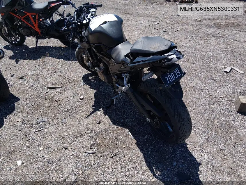 2022 Honda Cb500 Fa VIN: MLHPC635XN5300331 Lot: 45111413
