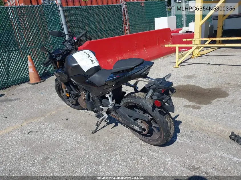 2022 Honda Cb500 Fa VIN: MLHPC6354N5300356 Lot: 45193164
