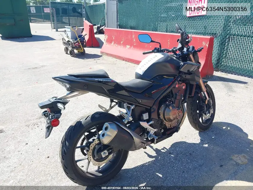 2022 Honda Cb500 Fa VIN: MLHPC6354N5300356 Lot: 45193164
