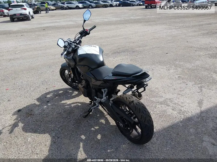 2023 Honda Cb500 Fa VIN: MLHPC6352P5400667 Lot: 45219896