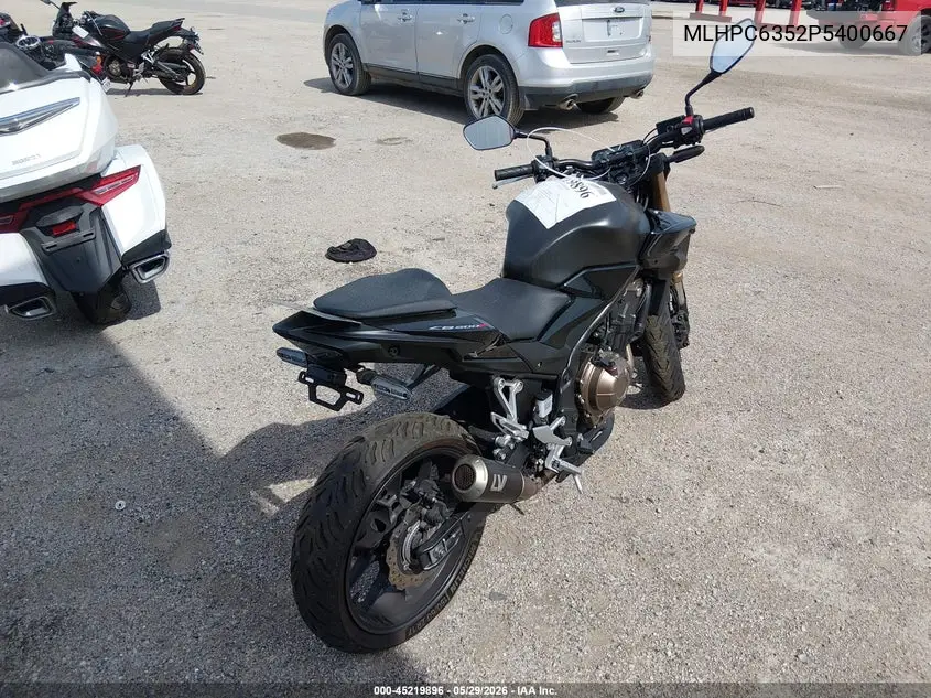2023 Honda Cb500 Fa VIN: MLHPC6352P5400667 Lot: 45219896