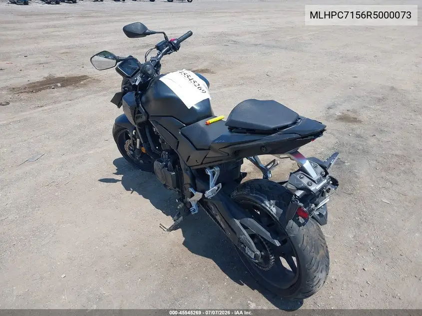 2024 Honda Cb500 F VIN: MLHPC7156R5000073 Lot: 45545269