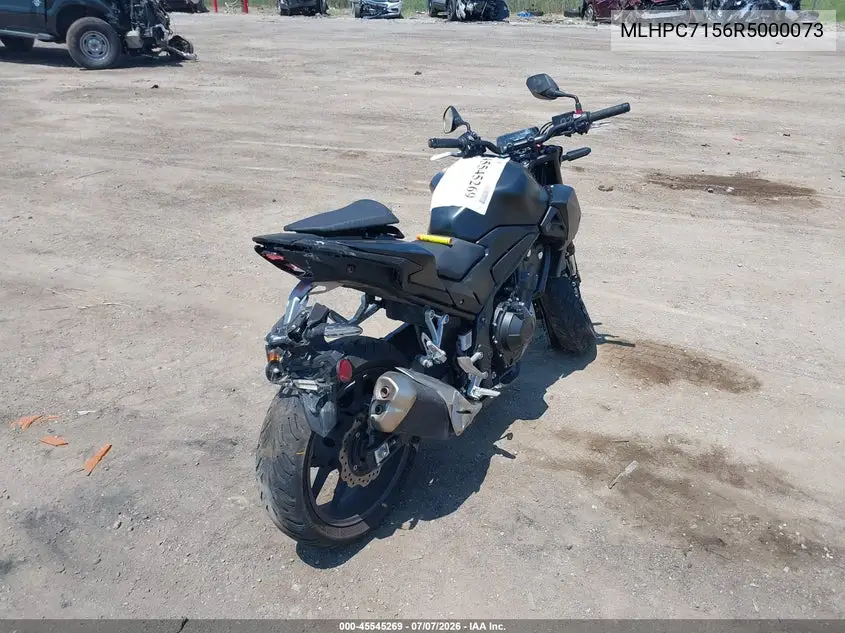 2024 Honda Cb500 F VIN: MLHPC7156R5000073 Lot: 45545269