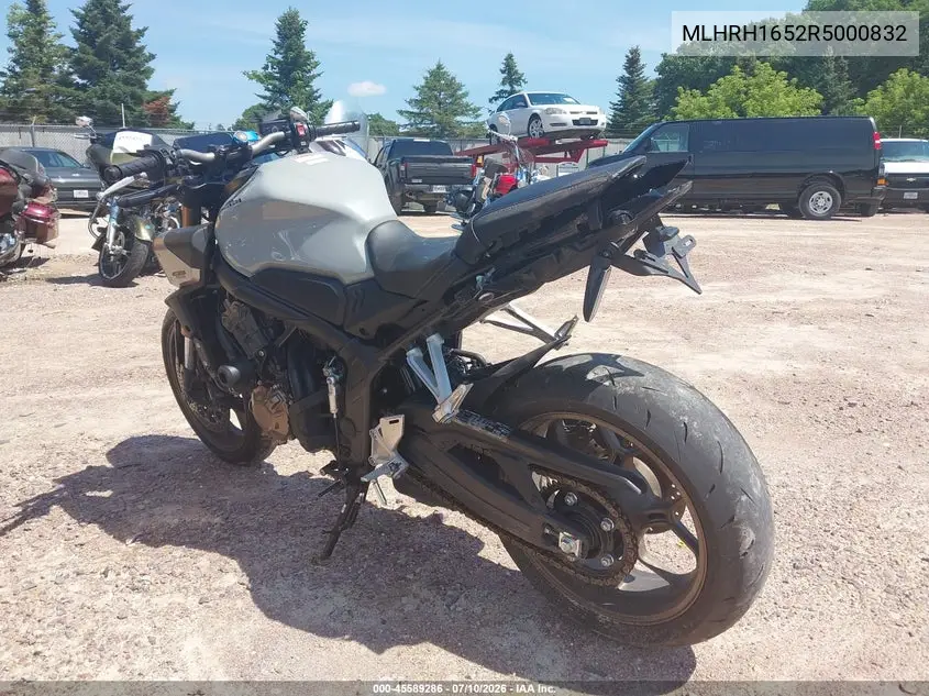 2024 Honda Cb650 R VIN: MLHRH1652R5000832 Lot: 45589286