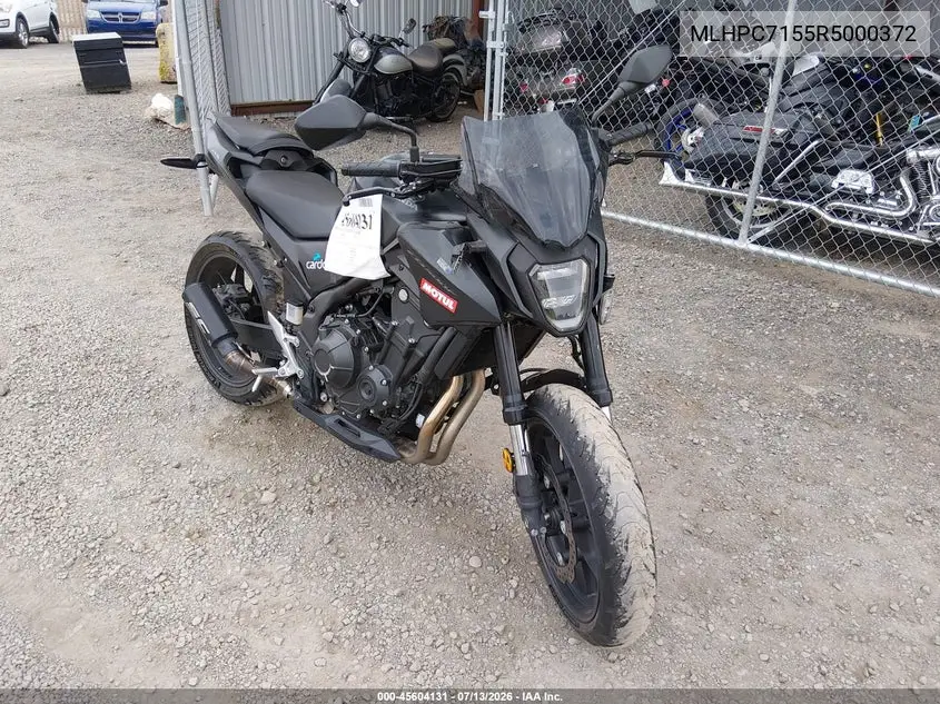 2024 Honda Cb500 F VIN: MLHPC7155R5000372 Lot: 45604131