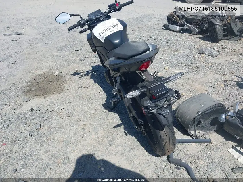 2025 Honda Cb500 F VIN: MLHPC7151S5100555 Lot: 44850694