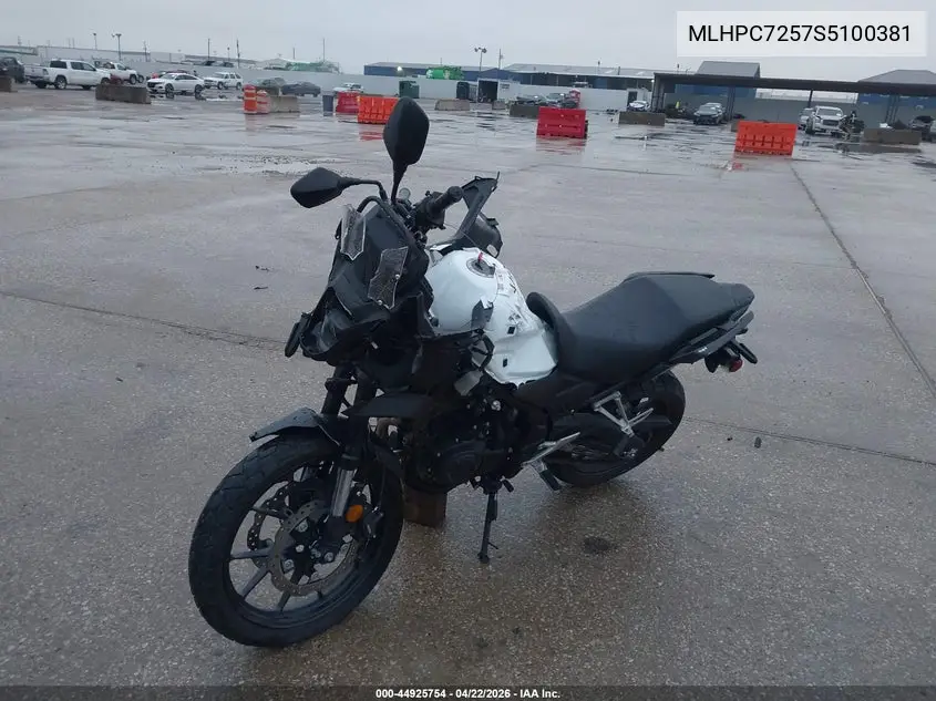 2025 Honda Cb500 Xa VIN: MLHPC7257S5100381 Lot: 44925754