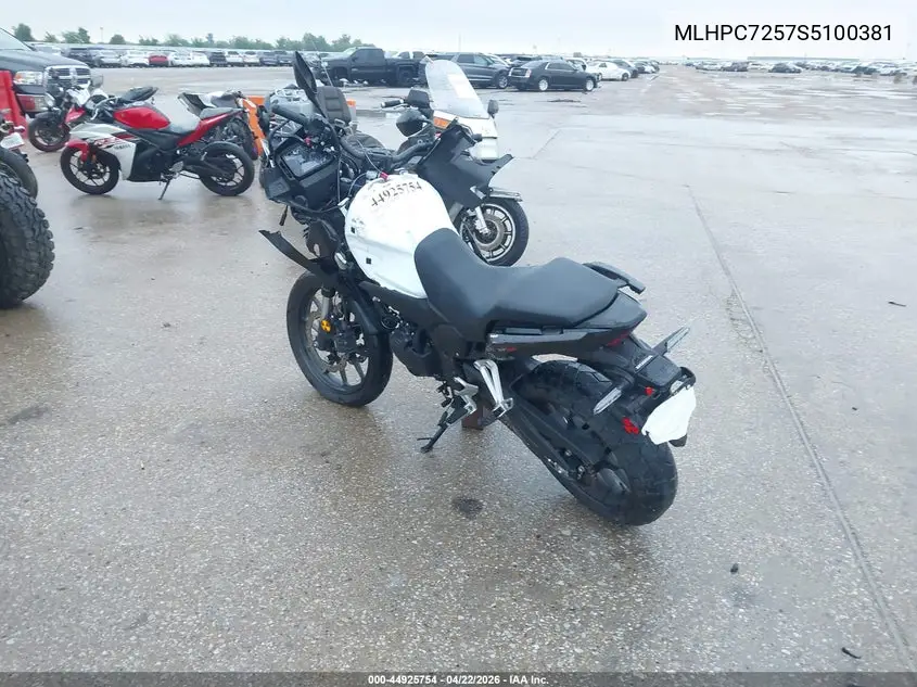 2025 Honda Cb500 Xa VIN: MLHPC7257S5100381 Lot: 44925754
