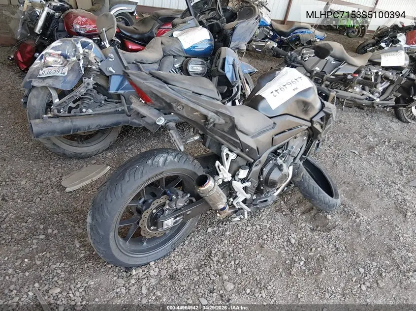 2025 Honda Cb500 F VIN: MLHPC7153S5100394 Lot: 44964942