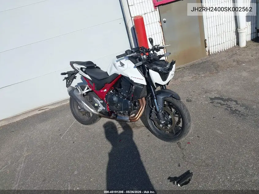 2025 Honda Cb750 A VIN: JH2RH2400SK002562 Lot: 45191206