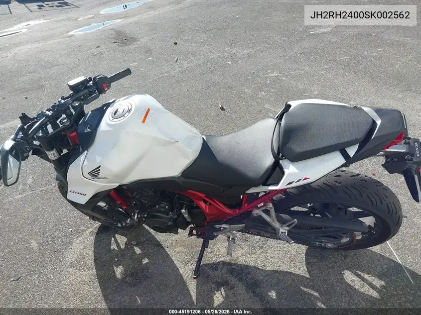 2025 Honda Cb750 A VIN: JH2RH2400SK002562 Lot: 45191206