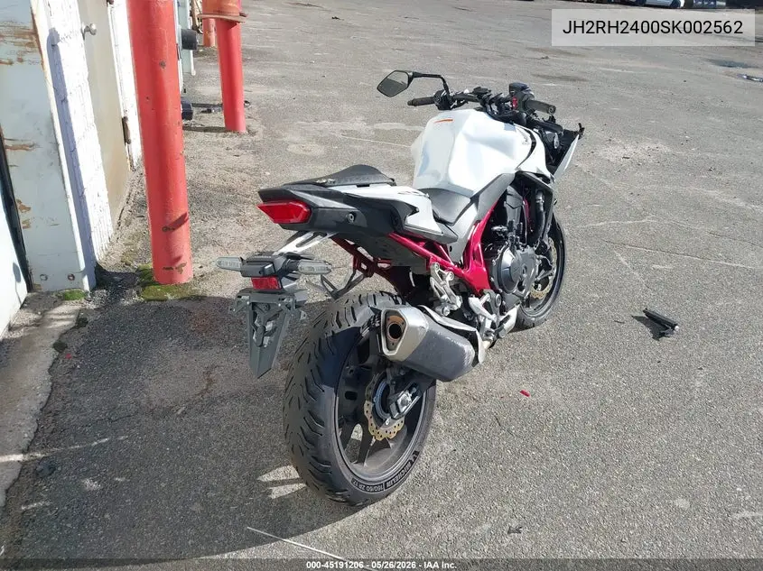 2025 Honda Cb750 A VIN: JH2RH2400SK002562 Lot: 45191206