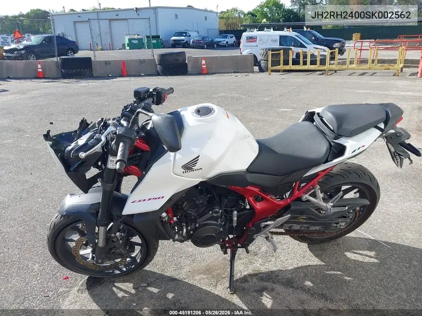 2025 Honda Cb750 A VIN: JH2RH2400SK002562 Lot: 45191206